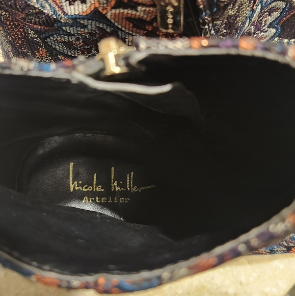 Nicole Miller Artelier Size 9 Floral Jacquard Print Ankle boots. Gently used $26 - Picture 8 of 11